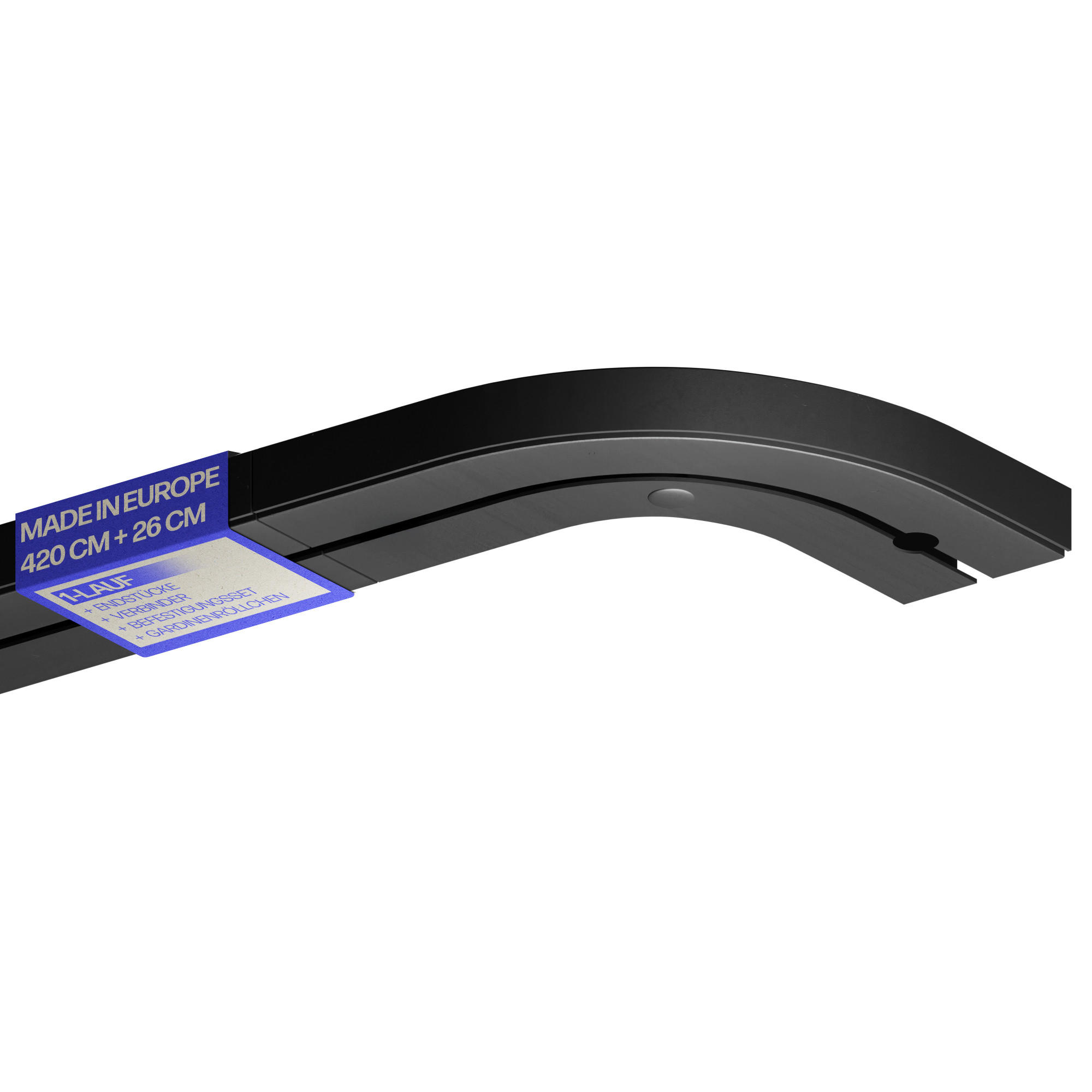 XXXLutz Gardinenschiene Schwarz 6x1.8x420 cm