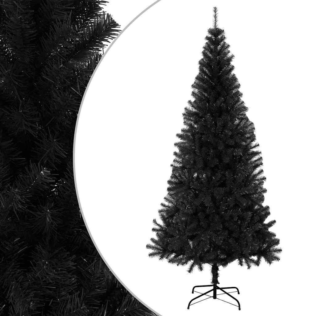 WEIHNACHTSBAUM Künstlicher Mit Ständer Schwarz 180 Cm Pvc - Schwarz, Kunststoff (180cm) - vidaXL