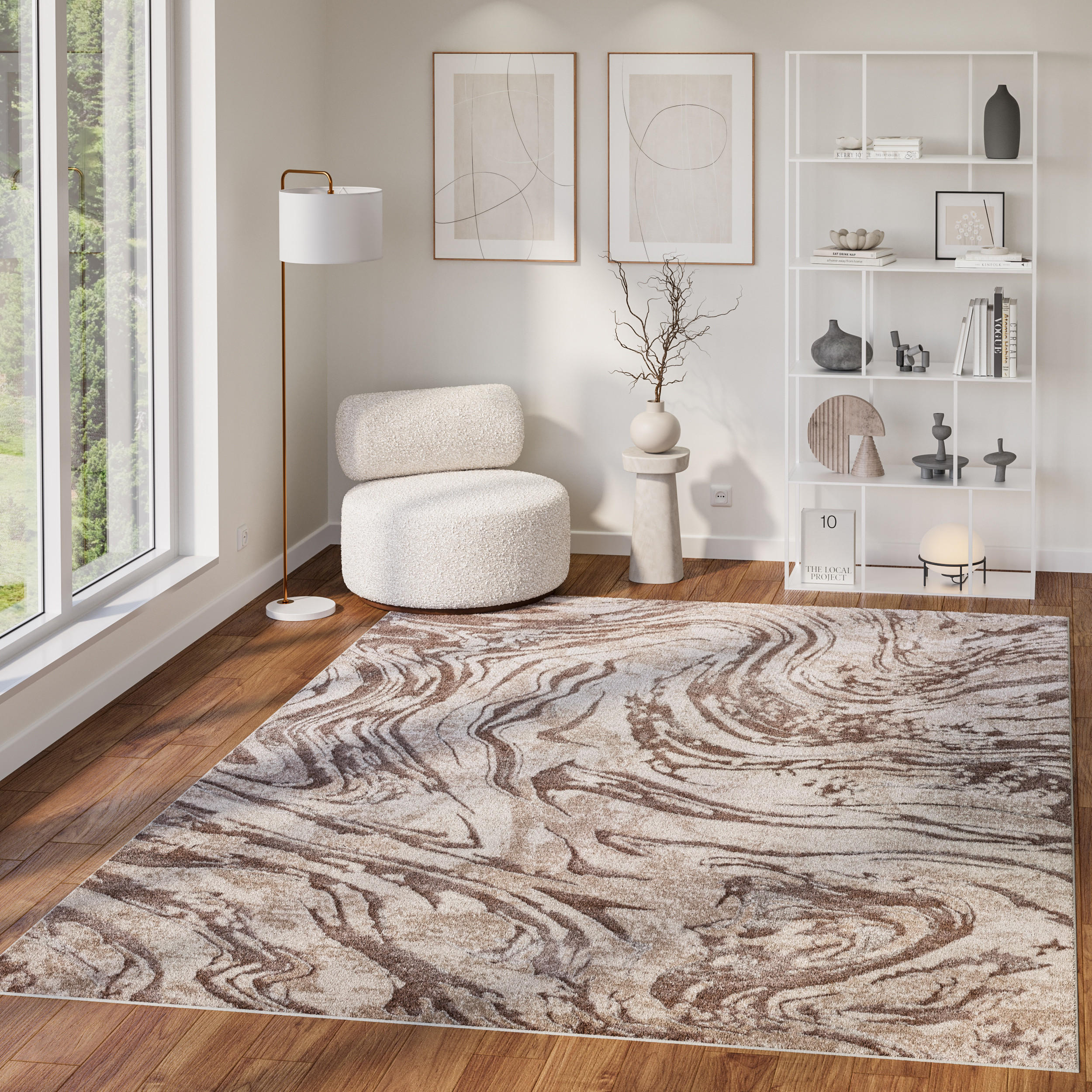 Thumbnail - Tapiso Teppich, Beige, Kunststoff, 230x240 cm, Teppiche & Böden, Teppiche