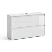 SPODNÁ SKRINKA POD UMÝVADLO Majest, biely/Biely vysoký lesk, 100.1 x 62 cm s 2 zásuvkami - biela/biela s vysokým leskom, kompozitné drevo (100.1/62/30.1cm) - Vicco
