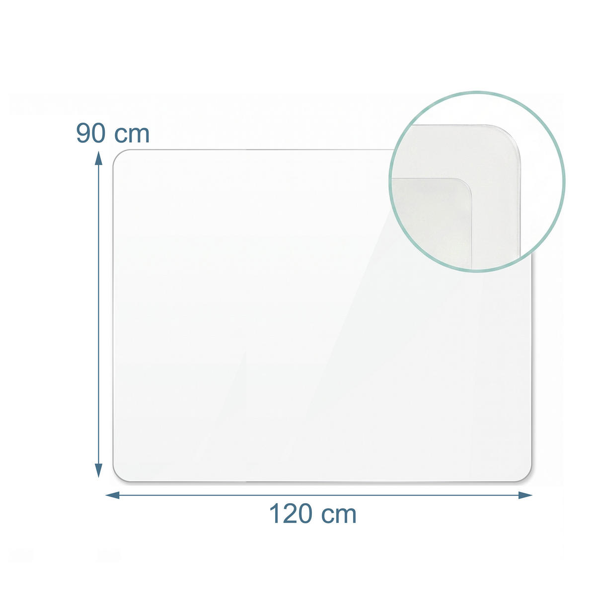 SKYDDSMATTA Transparent PVC för kontorsstol 90x120 cm - Transparent, Plast (90/120cm) - Relaxdays