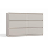 KOMMODE: 6 Schubladen Farbe: kaschmir, 120 x 30 x 75cm - Kaschmir, Holzwerkstoff (120/75/30cm) - 3XE LIVING