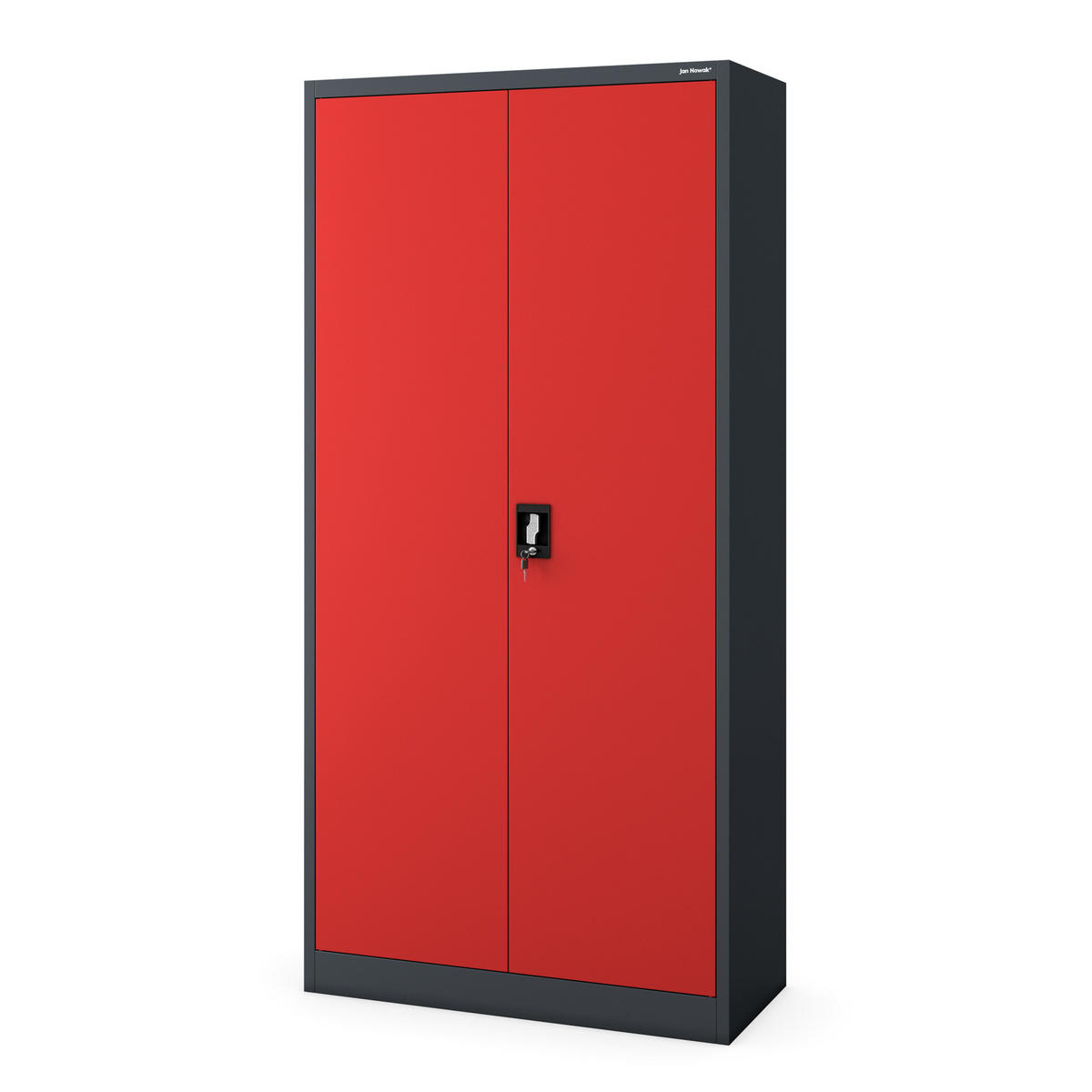 MEHRZWECKSCHRANK DAWID - Anthrazit/Rot, Metall (90/185/45cm) - Jan Nowak