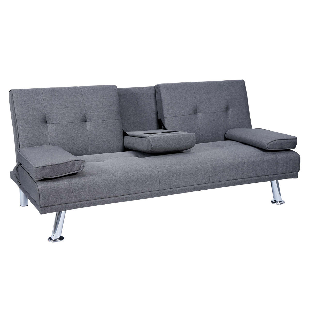 3-SITZER-SOFA Anthrazit - Anthrazit, Textil (166/77/81cm) - MCW