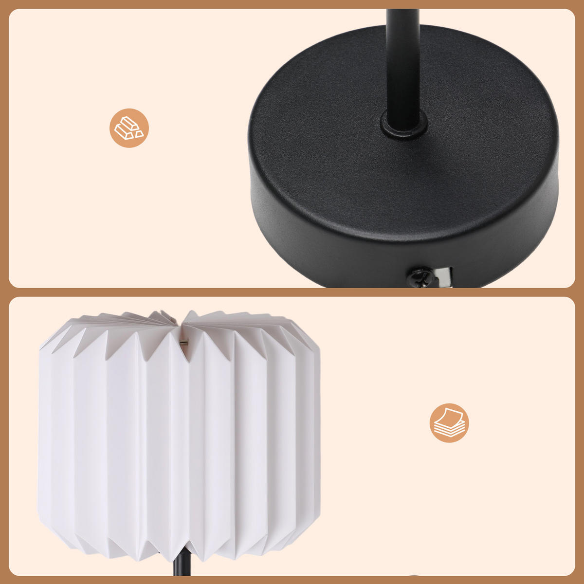 WANDLEUCHTE Leuchth 14.5/24.7/22 cm - Weiß, Papier (22/24.7/22cm) - ZMH