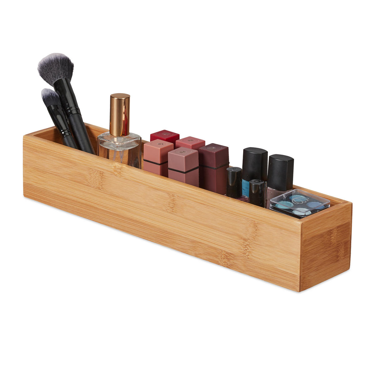 BAMBUSBOX - Hellbraun, Holz (38/7/8cm) - Relaxdays