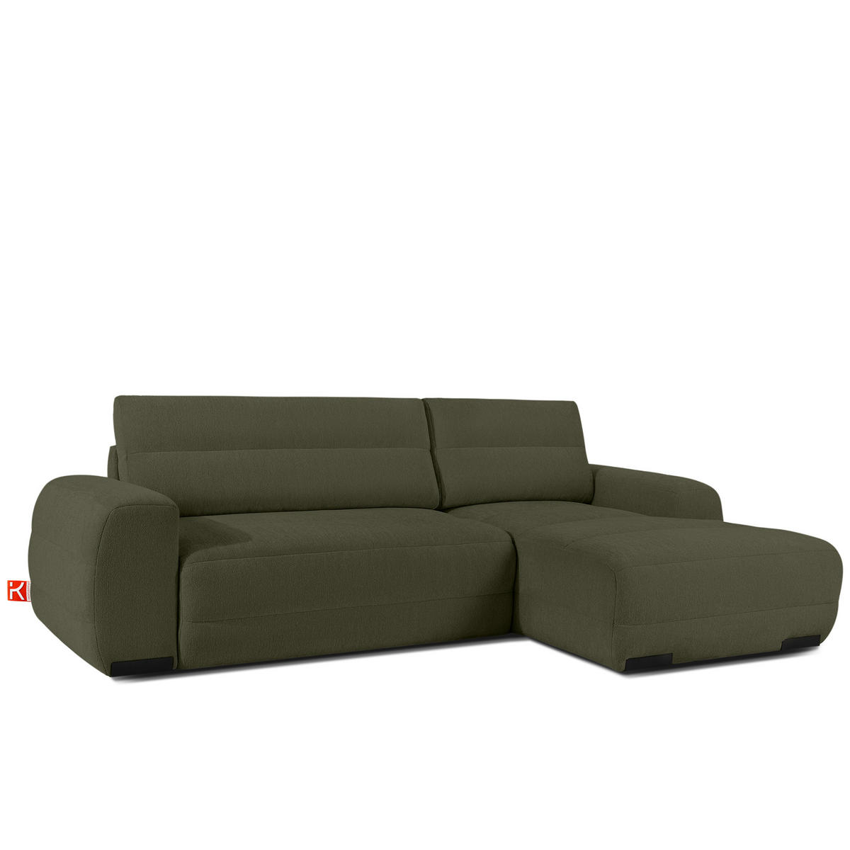 ECKSOFA RECHTS BLUME, Dunkelgrün - Dunkelgrün, Holz/Holzwerkstoff (271/164cm) - KONSIMO®