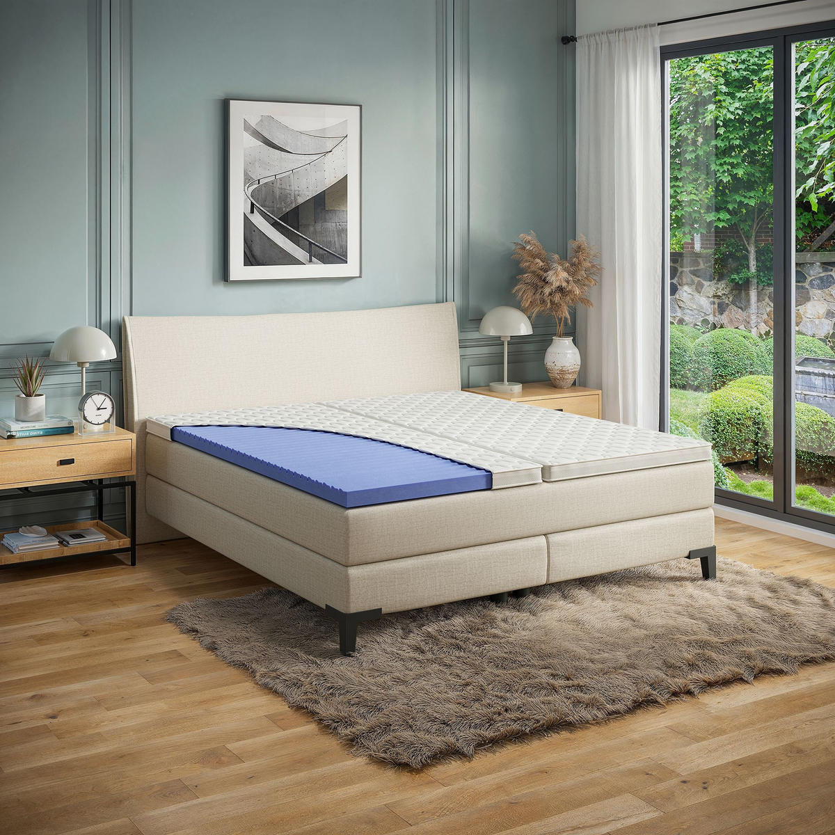 TOPPER "Topper WA", 200 x 200 cm, Höhe: ca. 8 cm - Weiß, Textil (200/200cm) - Hn8 Schlafsysteme