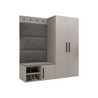 GARDEROBEN-SET Medi I - Kaschmir/Schwarz, Holzwerkstoff/Kunststoff (80/191/50cm) - MIRJAN24