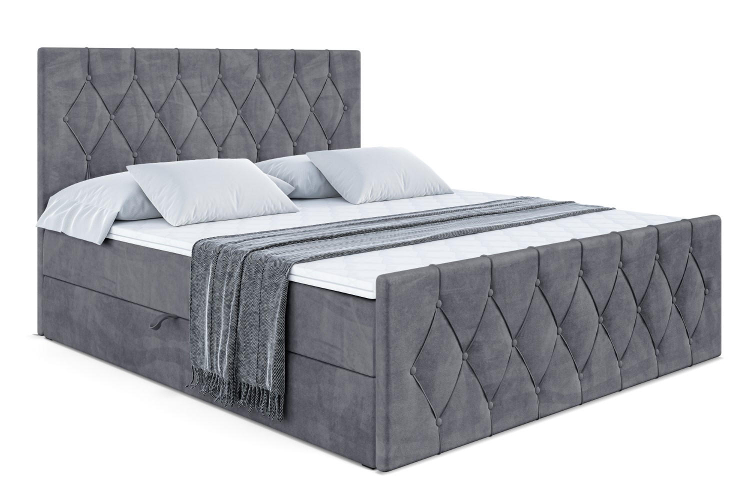 Altdecor Boxbett Dunkelgrau 160x200 cm