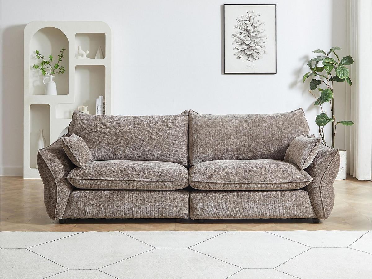 SOFA ohne Schlafmöglichkeit - -Sitzer - Stoff - Taupe - - Taupe, Textil (246/84/98cm) - Vente-Unique