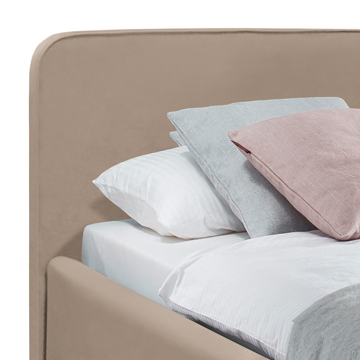 POLSTERBETT - Beige, Textil (200/200cm) - home24