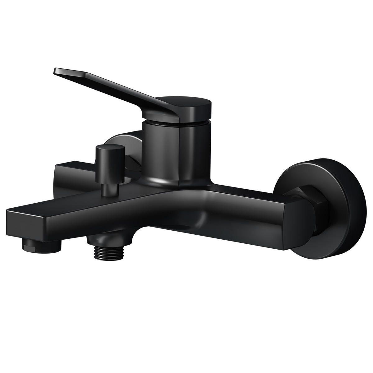 DUSCHARMATUR Schwarz Matt Einhebelmischer 21,2/20,1 cm - Schwarz, Metall (20/12/21cm) - EMKE