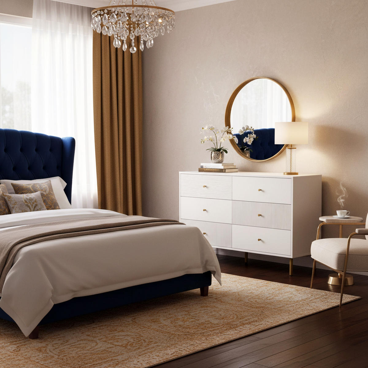 SIDEBOARD mit 6 Schubladen Elegante Kommode Weiß - Weiß, Holzwerkstoff (120/78/40cm) - Urban Meuble