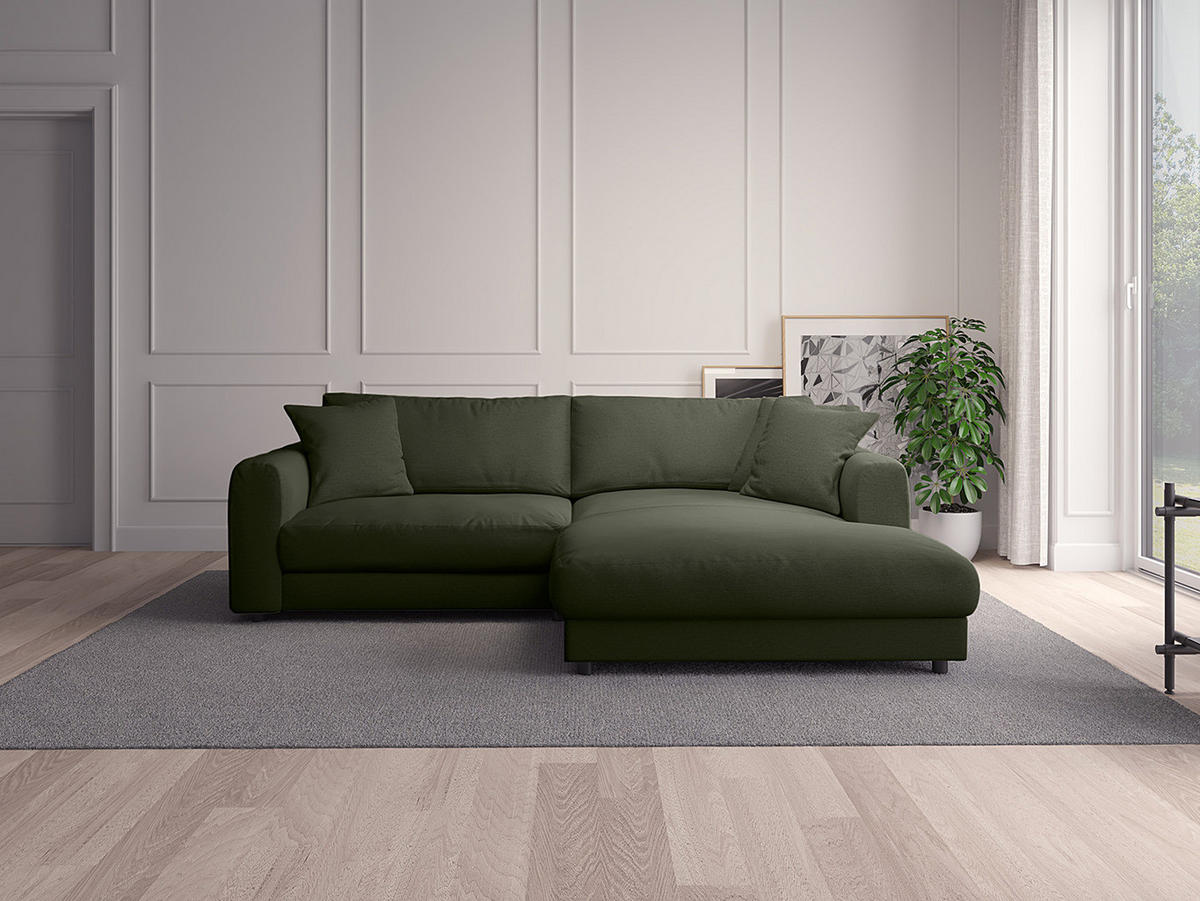 ECKSOFA mit Longchair - Schwarz/Grau, Holz/Kunststoff (238/183cm) - home24