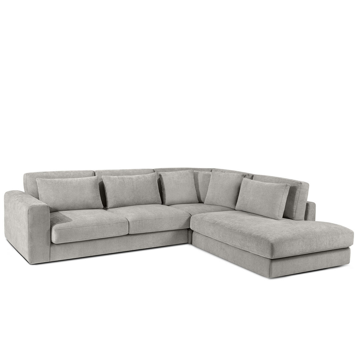 ECKSOFA rechts VERUS - Hellgrau, Holz/Holzwerkstoff (297/248cm) - KONSIMO®