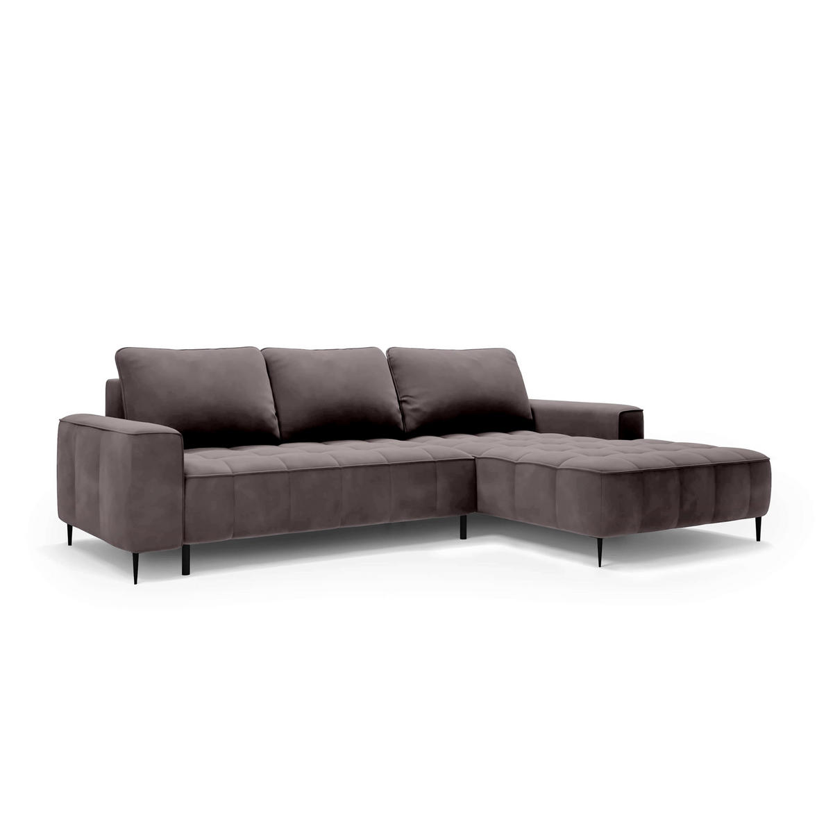 ECKSOFA Francessco Grau - Grau, Textil (280/90/166cm) - Pillovely
