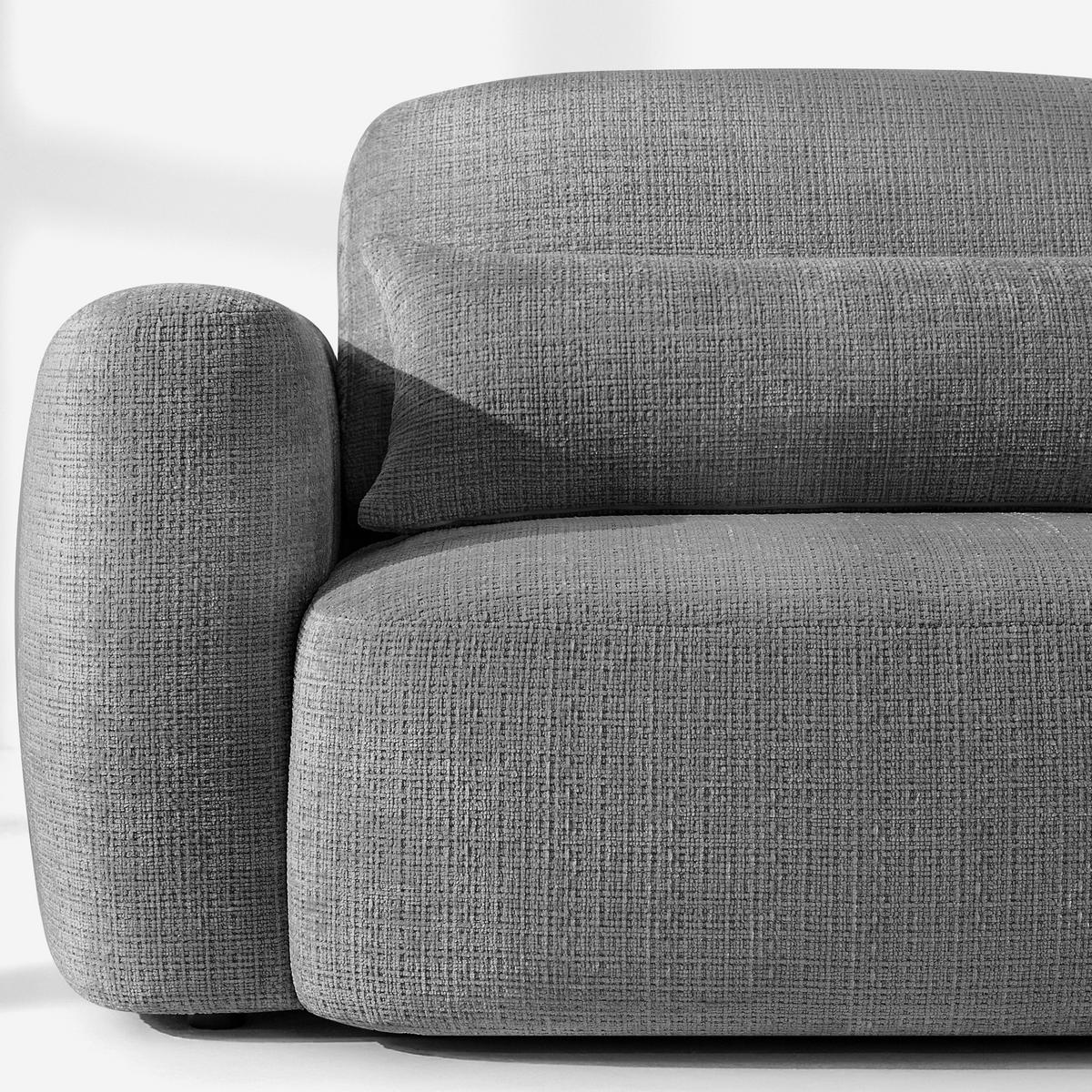 SOFA 3 ELOSA - Dunkelgrau, Holz/Textil (245/85/115cm) - KONSIMO®