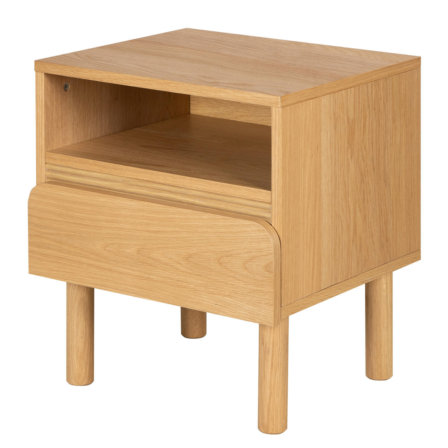 NACHTKOMMODE - Teilmassivholz - Eichefarben, Holz/Holzwerkstoff (48/55/40cm) - home24