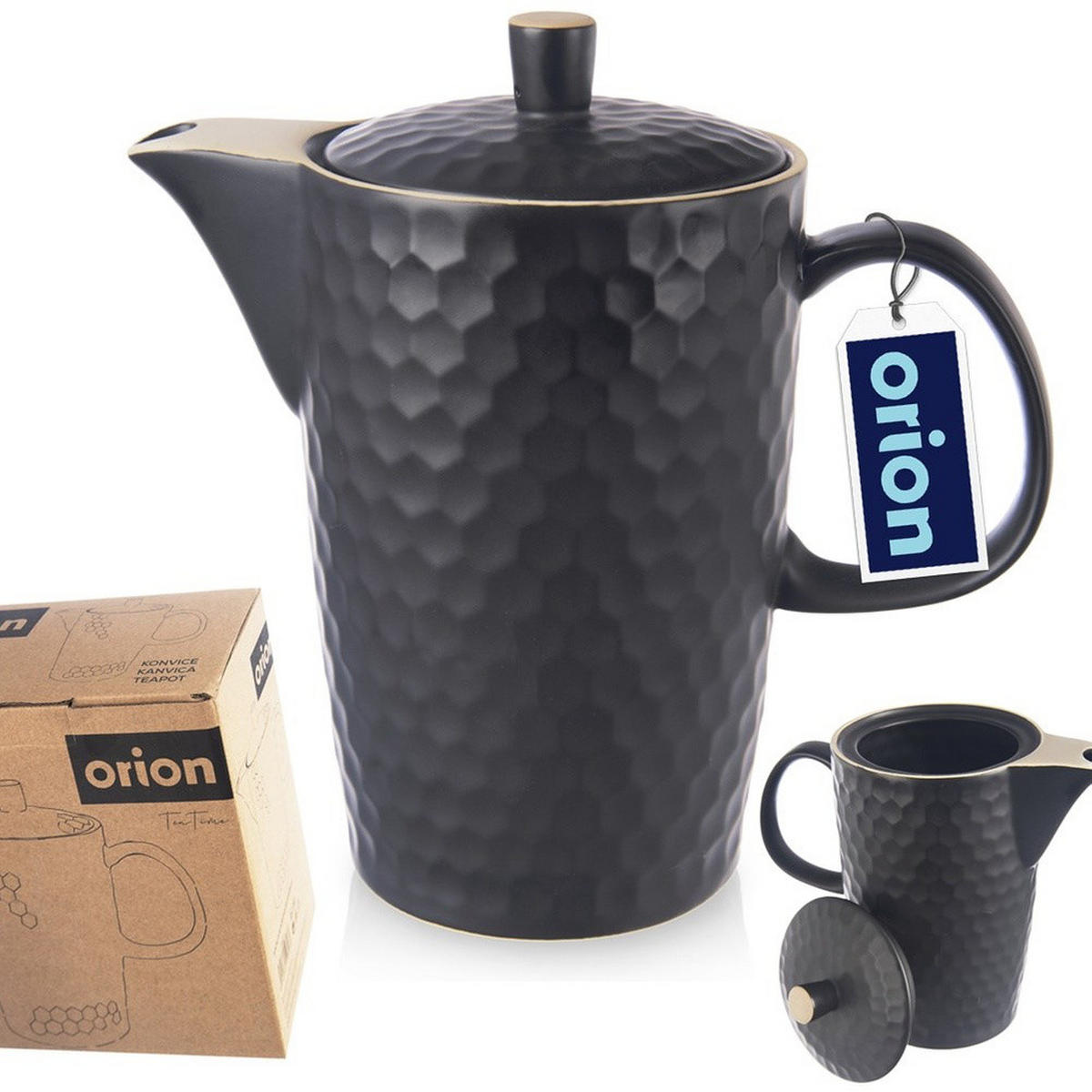 KAFFEE- UND TEEKANNE Keramik Tea Time 1,3 l Schwarz - Schwarz, Kunststoff (1.3L) - Orion 