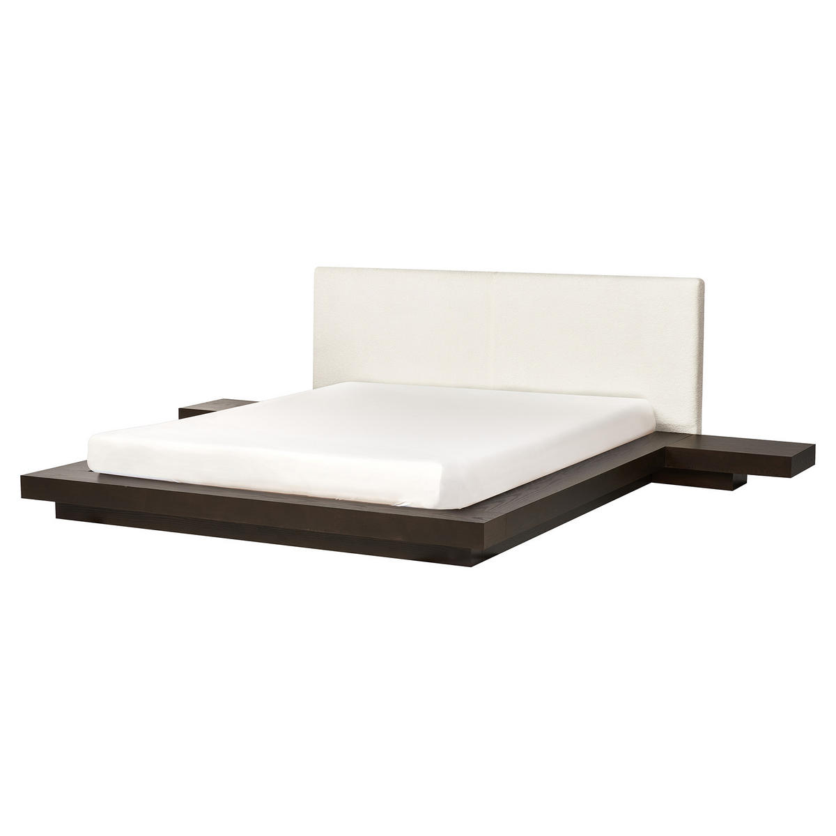 BETT mit Lattenrost 160/200 cm MDF-Platte Dunkelbraun Zen - Dunkelbraun, Holz (160/200cm) - Beliani