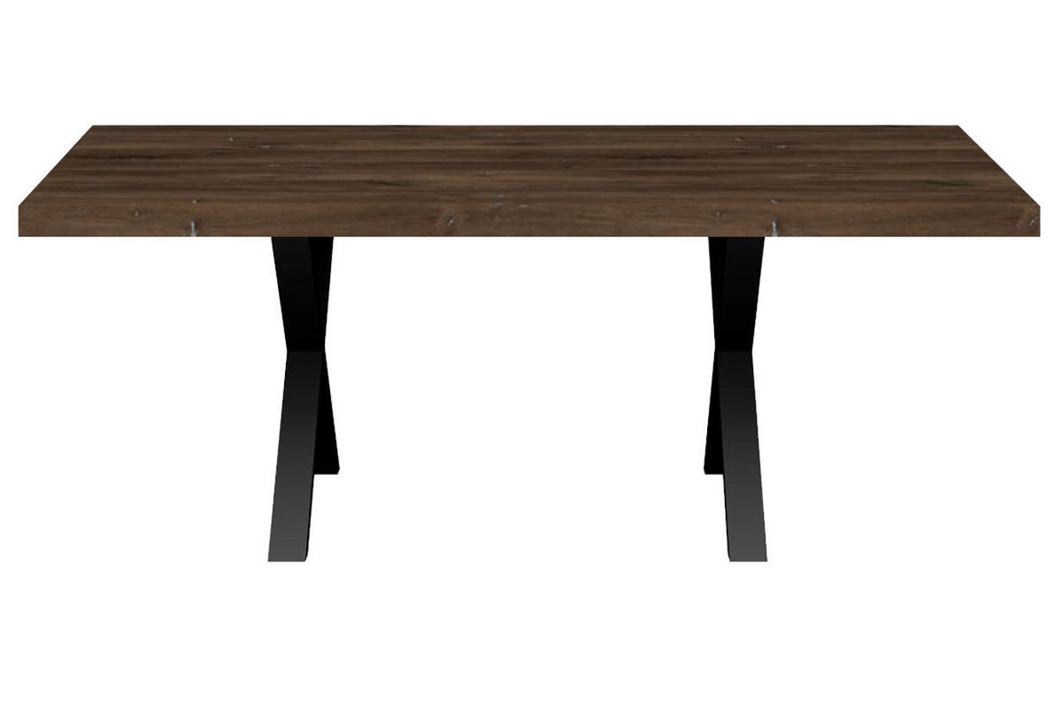 ESSTISCH Elgin 4 175-275x80x100 Metall+Holzwerkstoff Schwarz/Zinneiche - Mooreichefarben/Schwarz, Holzwerkstoff (175/100/80cm) - 58aufmkessel