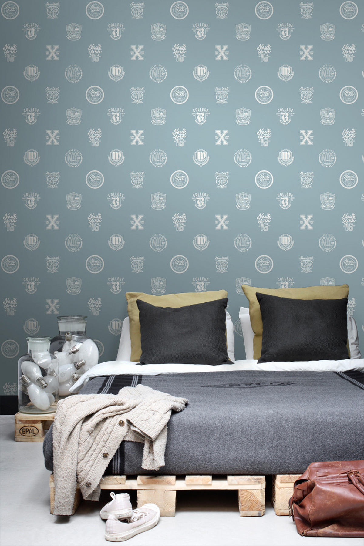 TAPETE Schulembleme 53 cm x 10.05 m - Blau, Papier (53/1000cm) - ESTAhome
