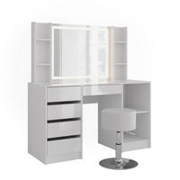 SCHMINKTISCH Sherry Weiß/Weiß Hochglanz 128.2 cm 5 Teile - Weiß Hochglanz, Holzwerkstoff (128.2/76/50.1cm) - Vicco