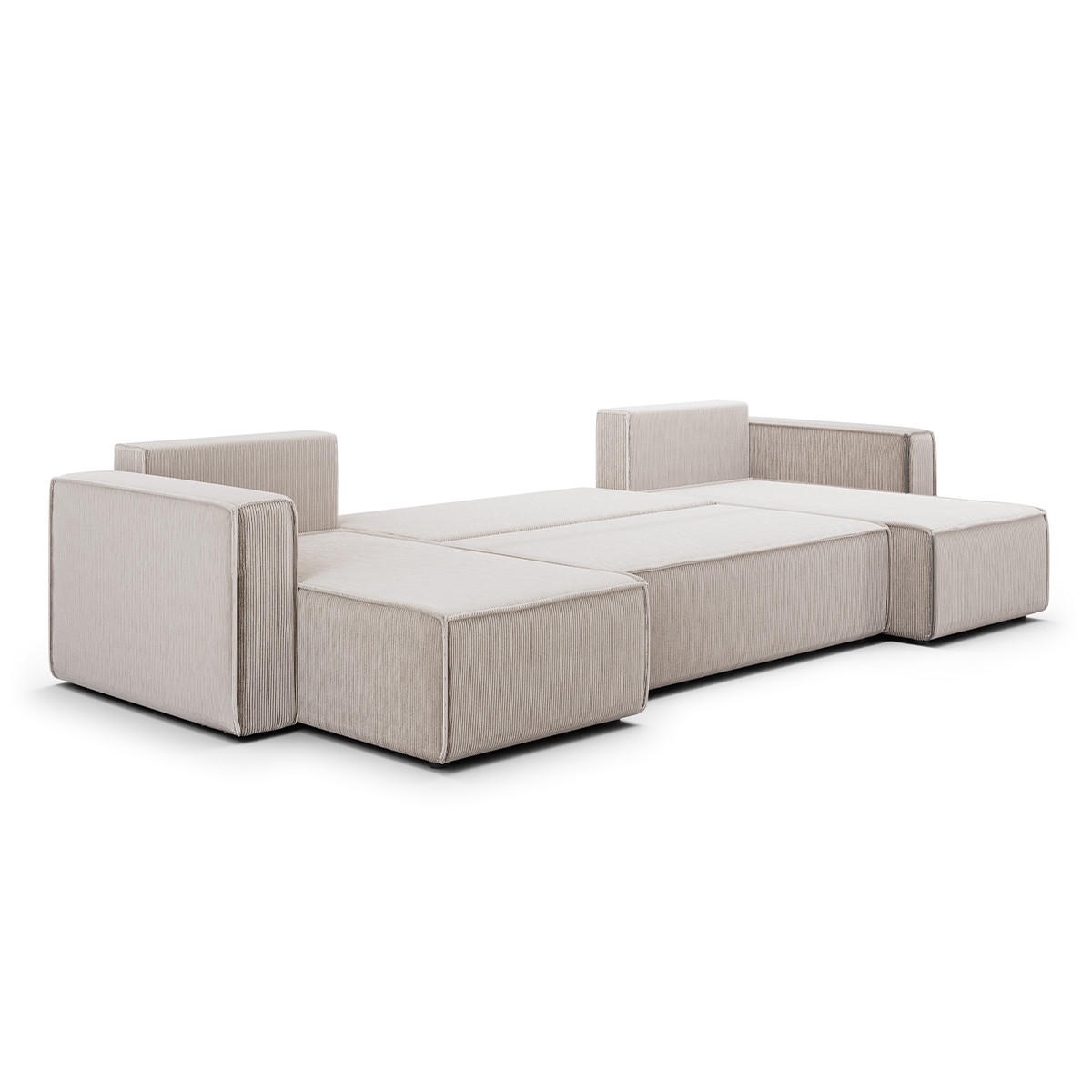 PANORAMASOFA Ezekiel 5 Sitzplätze Weiß - Weiß, Holz (309/73/145cm) - Petits-meubles