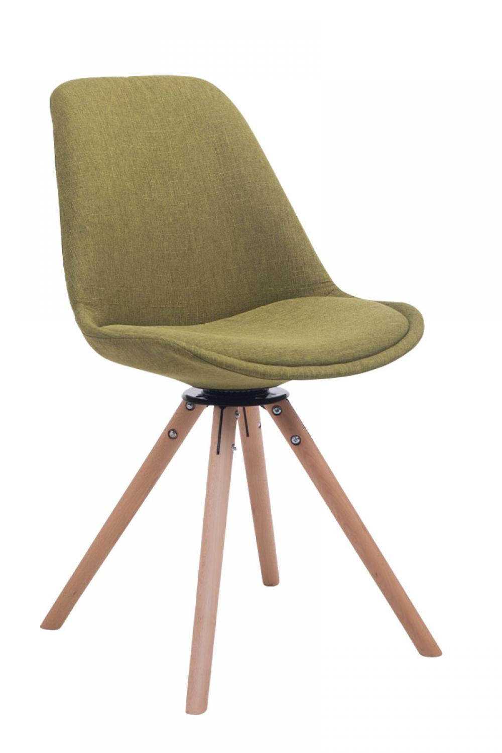 BESUCHERSTUHL Stoff grün - Eukalyptusholzfarben/Grün, Holz/Textil (48/84/56cm) - CLP