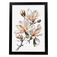 POSTER Magnolie 1 Im Nordischen Stil. A3 Rahmenlos - Klar, Papier (29.7/5/42cm) - Nacnic