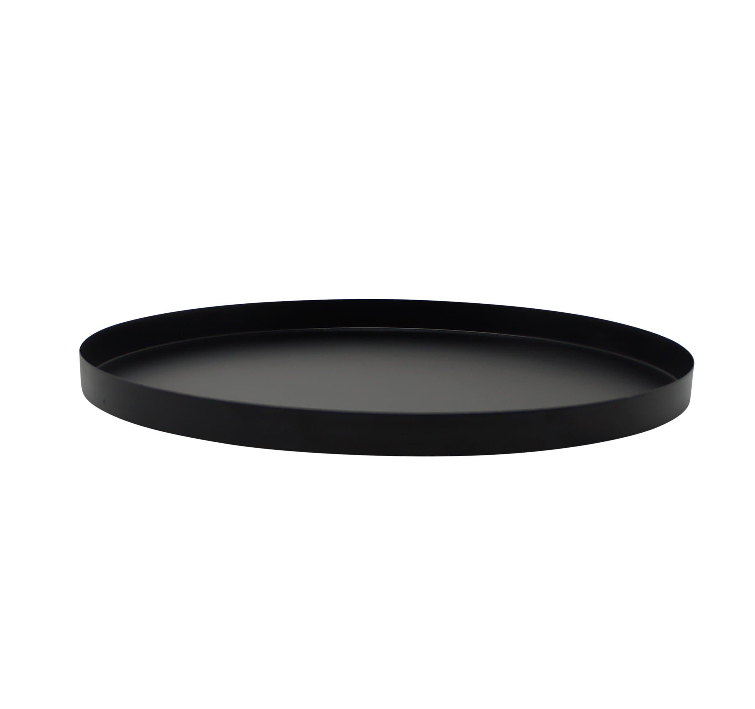 DEKOTABLETT Levi rund aus Eisen in Schwarz Ø34 cm - Schwarz, Metall (2cm) - LaLe Living