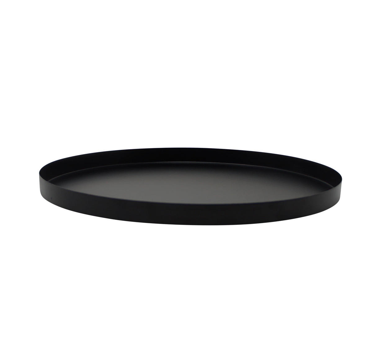 DEKOTABLETT Levi rund aus Eisen in Schwarz Ø34 cm - Schwarz, Metall (2cm) - LaLe Living
