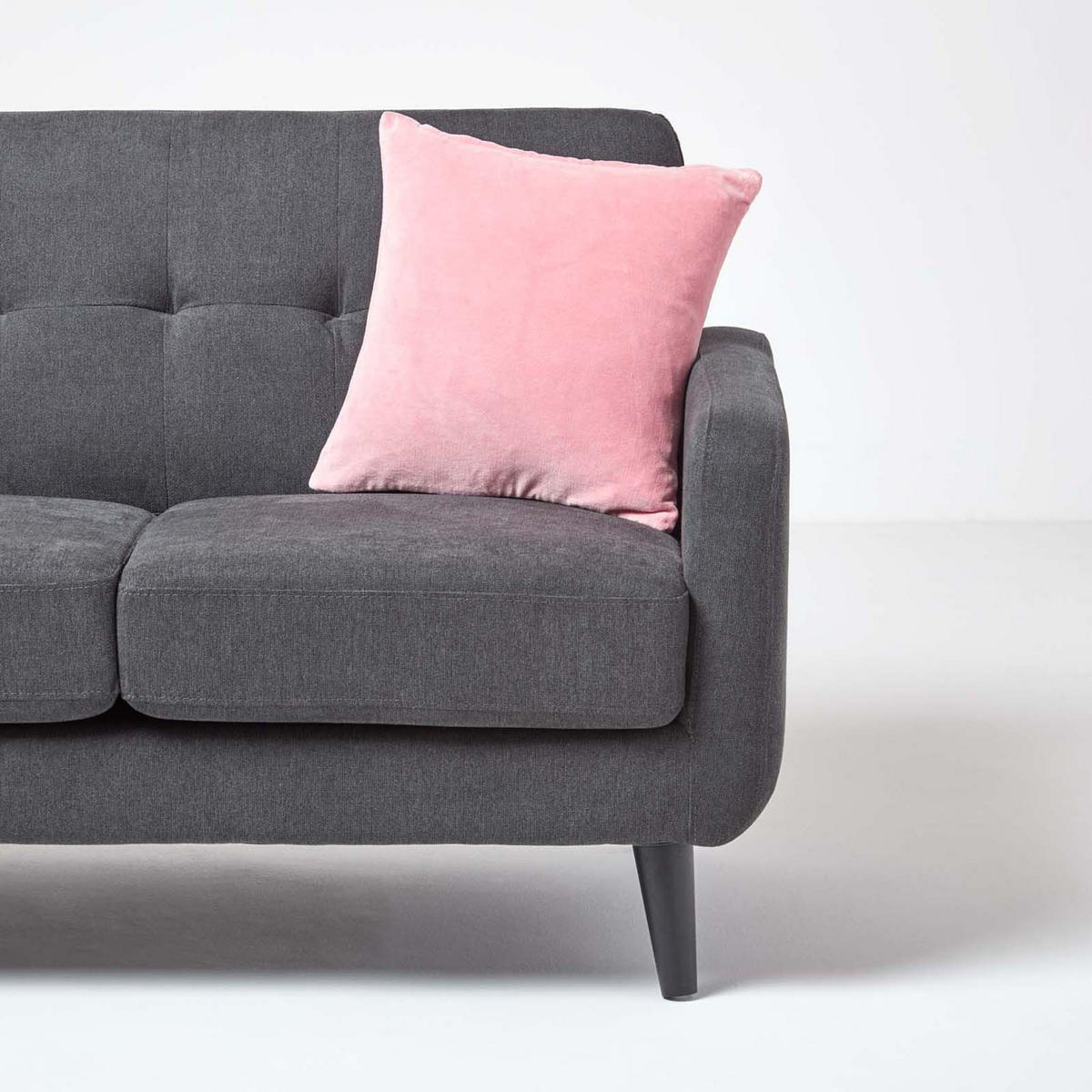 KISSENHÜLLEN 2er-Set Baumwollsamt rosa 40/40 cm - Rosa, Textil (40/40cm) - Homescapes