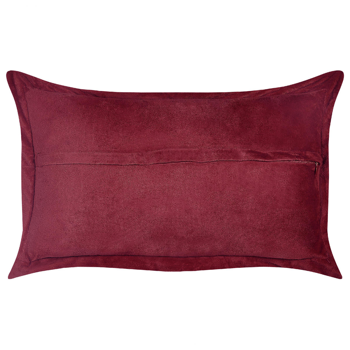 DEKOKISSEN CORD 2er-Set Burgunderrot 47/27 cm Zinnia - Weinrot, Textil (47/27cm) - Beliani