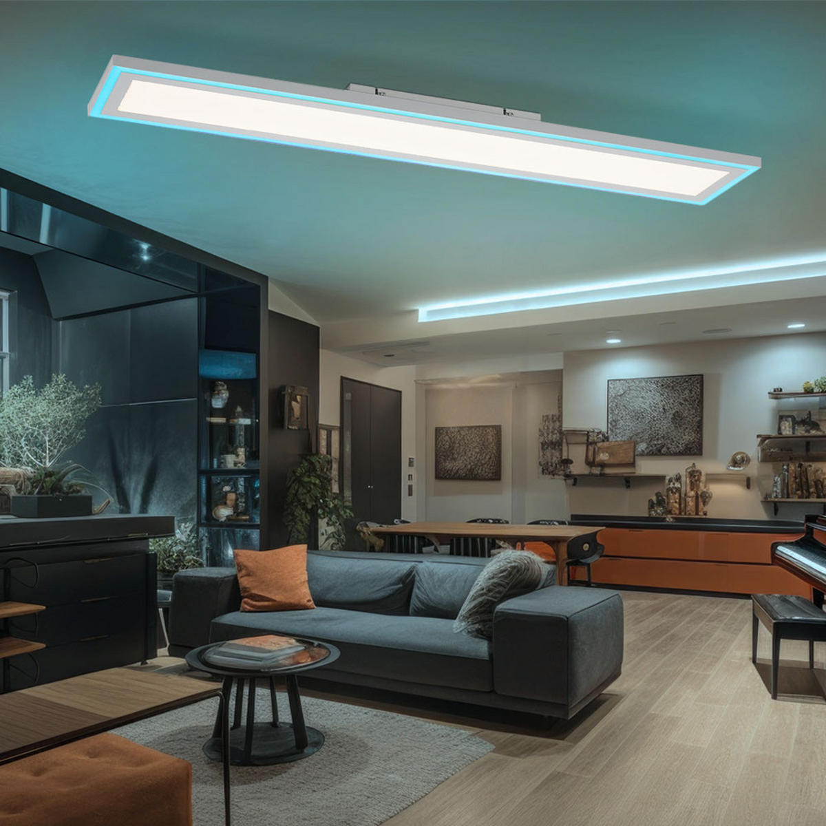 LED DECKENLEUCHTE Weiß mit Fernbedienung - Weiß, Metall (100/18/5.2cm)