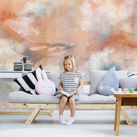 SELBSTKLEBENDE FOTOTAPETE 294/210 cm - Blau/Orange, Kunststoff/Textil (294/1cm) - KUNSTLOFT