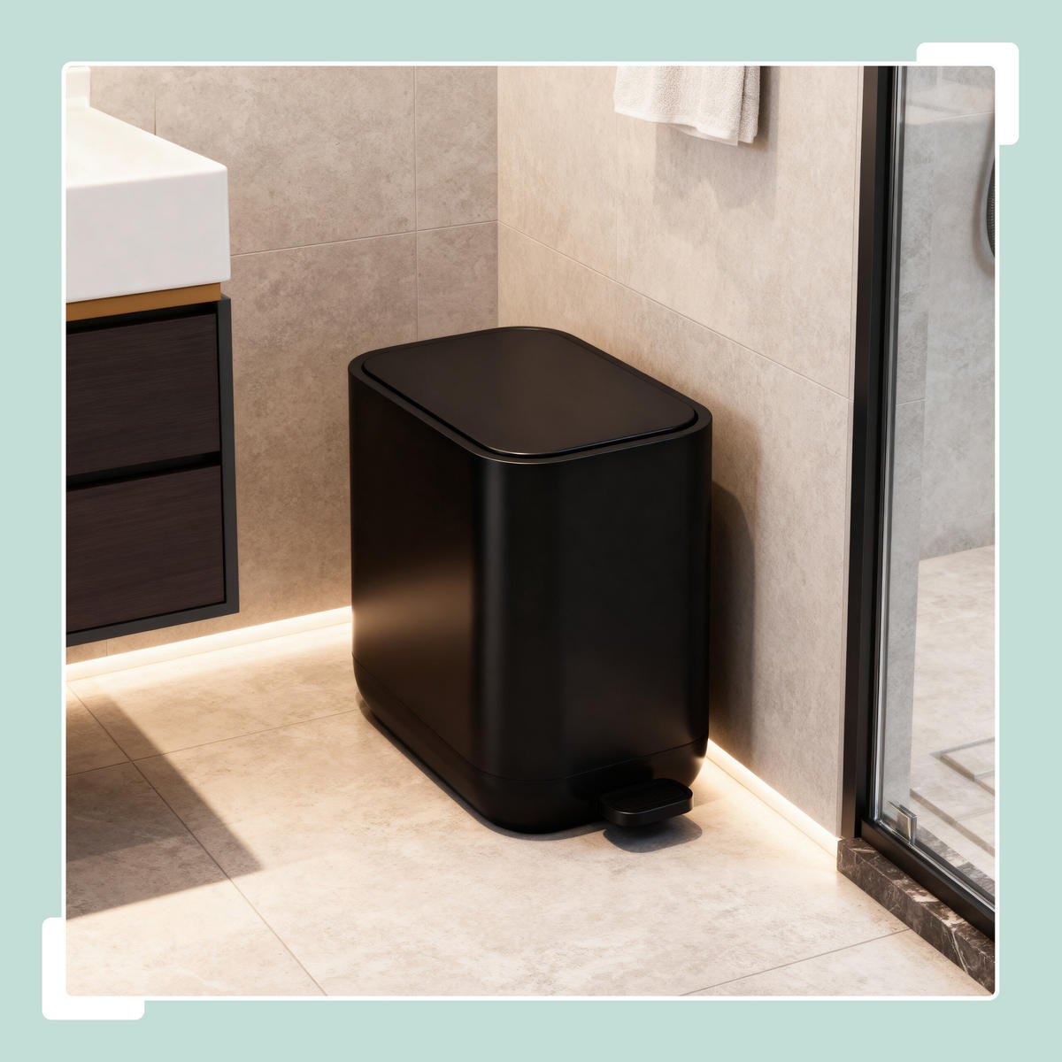 MÜLLEIMER - Schwarz, Kunststoff (18/30/28cm) - Relaxdays