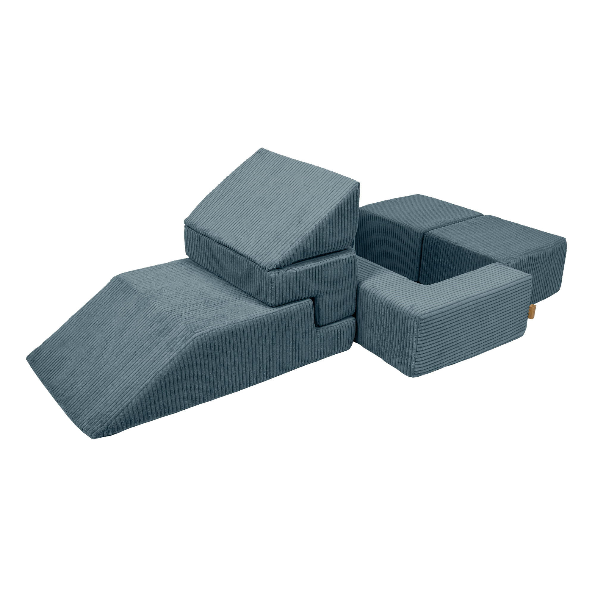 KINDERSOFA, Modulares Sofa für Kinder, Aesthetic, Türkis - Türkis, Textil (35/100/40cm) - MeowBaby