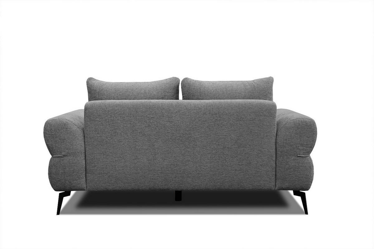 SOFA SALVINI 2-Sitzer, grau - Schwarz/Grau, Holzwerkstoff/Textil (176/88/99cm) - Courtois Laville