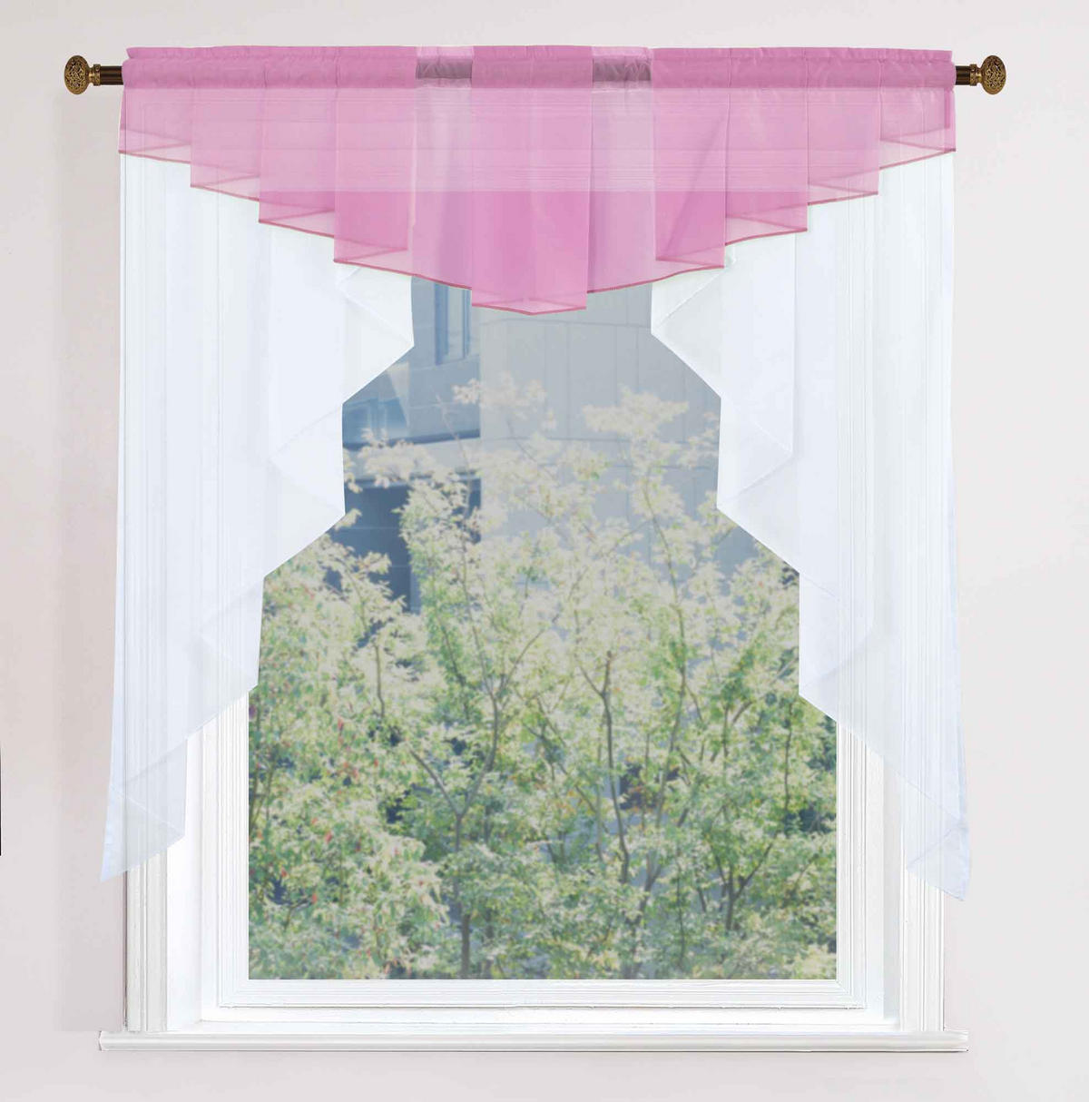 SCHEIBENGARDINE MEIßEN 100x100 cm Rosa - Rosa, Textil (100/100cm) - Gardinenbox