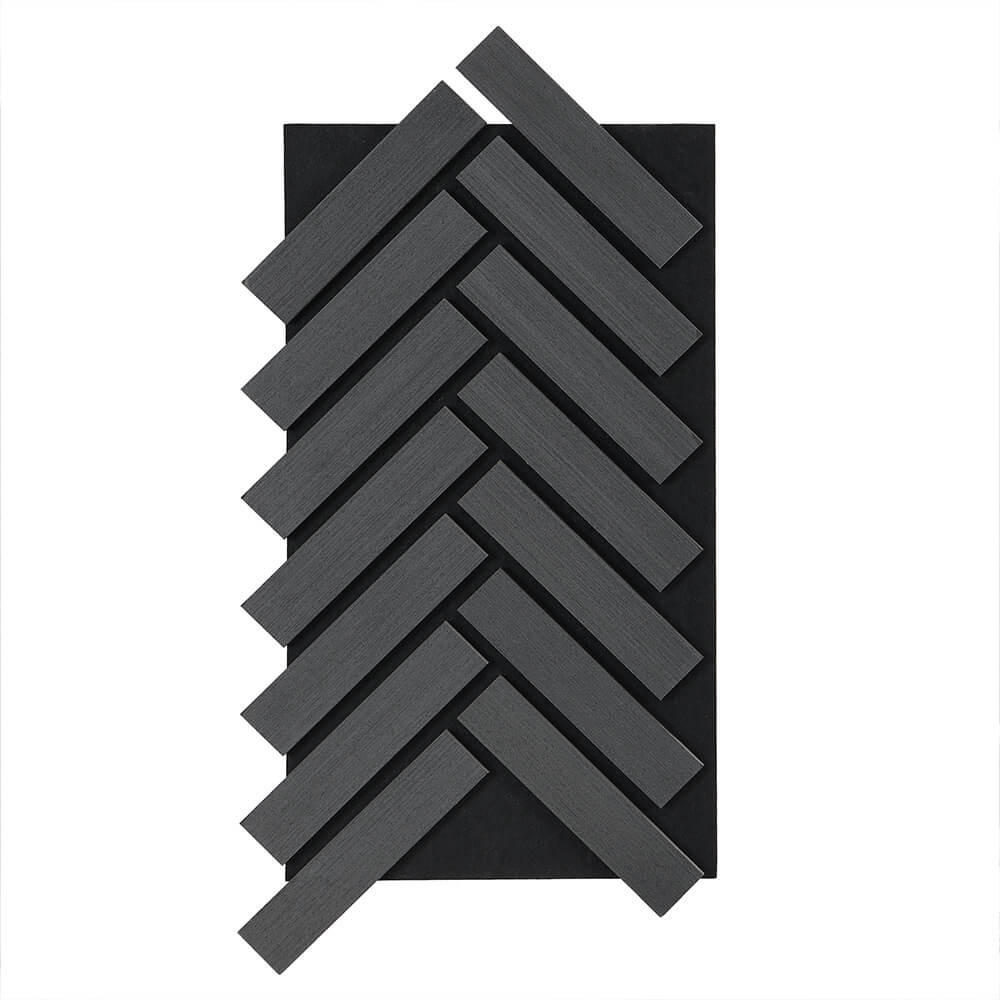 AKUSTIKPANEEL VEGA - Black Oak, 3 x Paneel - Schwarz, Holz/Textil (40.5/80/2.2cm) - Home Deluxe