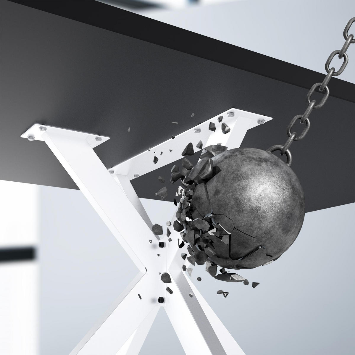 TISCHBEIN eckig 85/85/71 cm Metall weiß - Weiß, Metall (85/71/85cm) - CLP