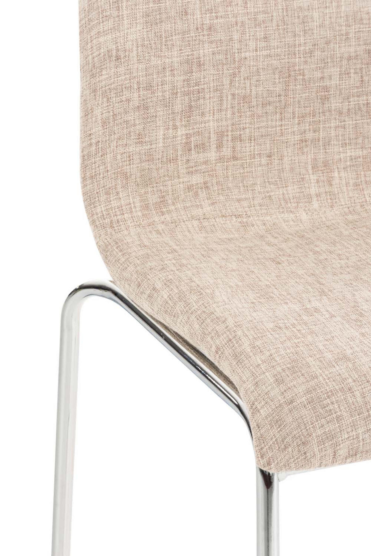 BARHOCKER Tenar Stoff Creme Silber - Creme, Textil (43/100/48cm) - DELUKE