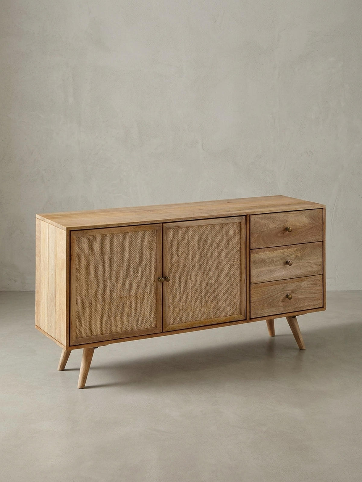 SIDEBOARD – Mangoholz, robust, viel Stauraum - Braun, Holz/Metall (140/75/40cm) - KADIMA DESIGN