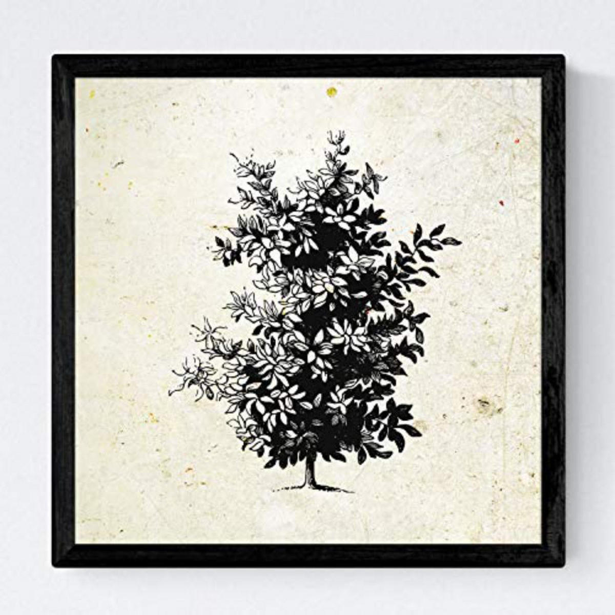 POSTER Set mit 4 Blättern der Bäume Obstbäume Jahrgang Hintergrund 20x20cm Rahmenlos - Klar, Papier (20/3cm) - Nacnic