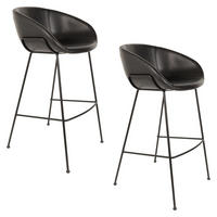 BARHOCKER Feston Rückenlehne 76 cm Schwarz - 2 er Set - Schwarz, Kunststoff (54.5/98.5/53cm) - Zuiver