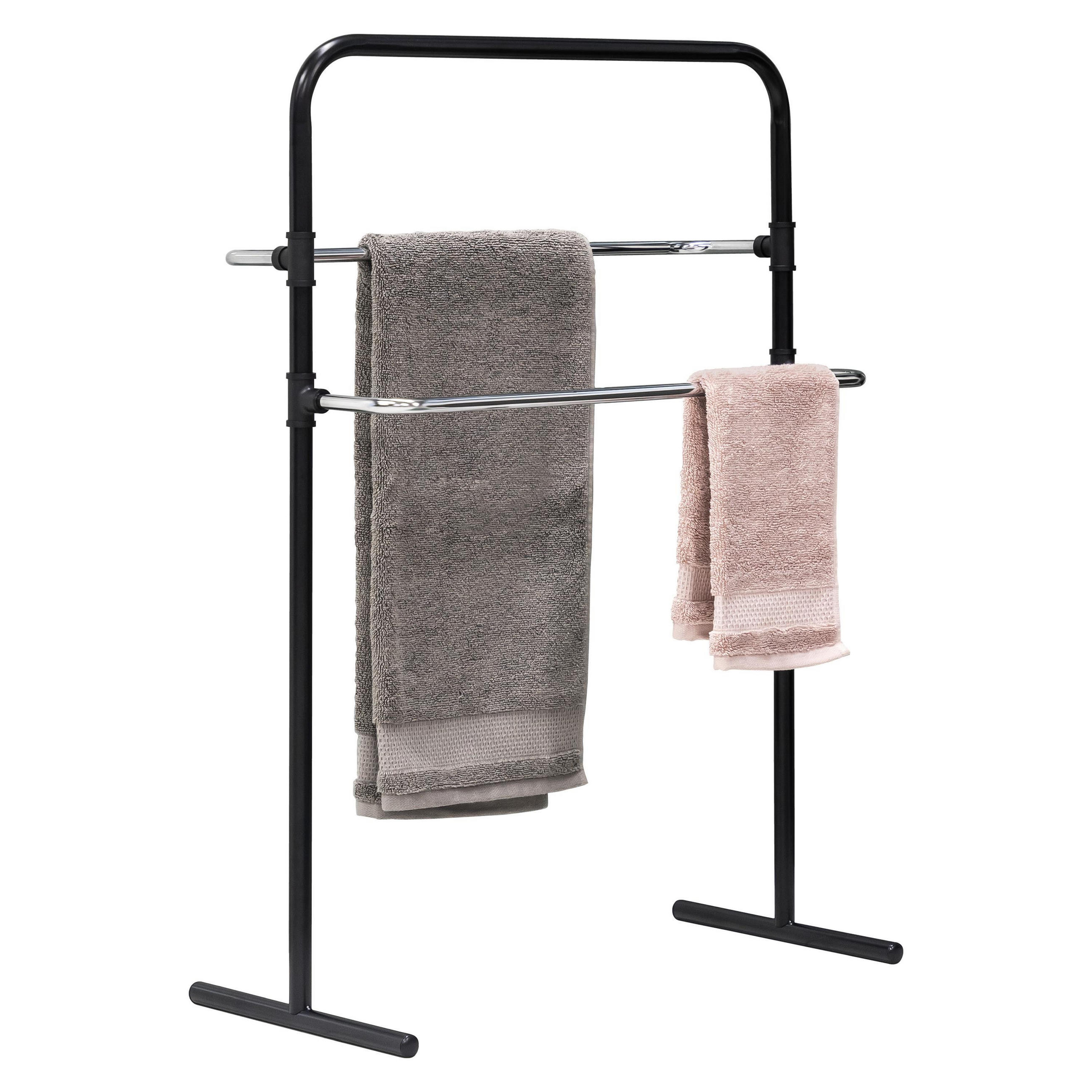 bremermann Stand-Handtuchhalter, Schwarz 59x85x29 cm