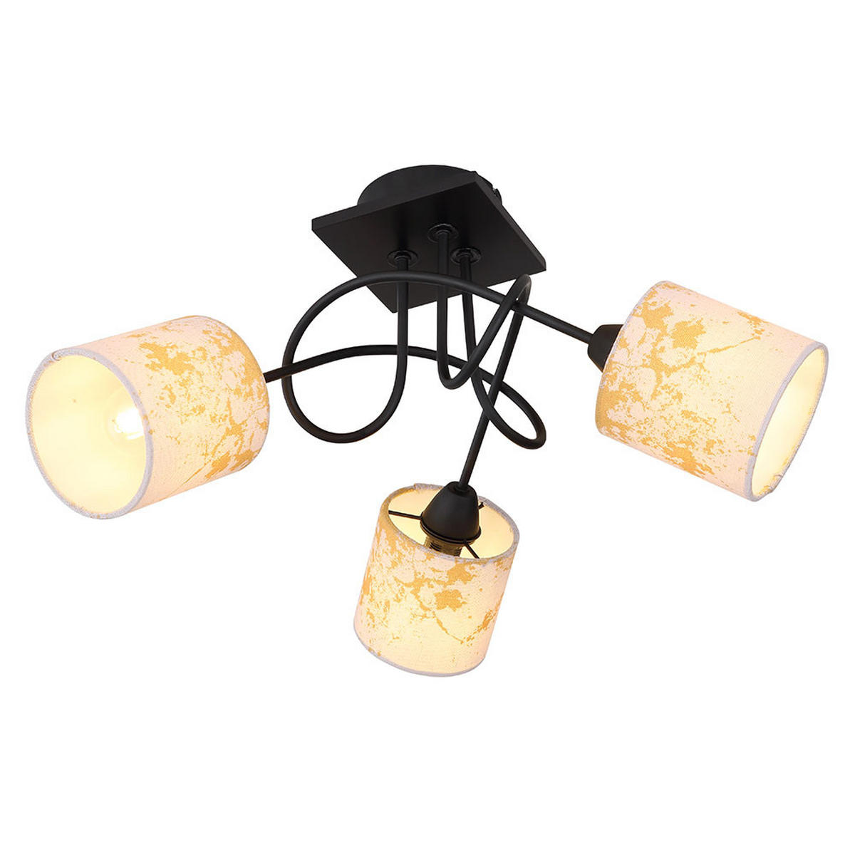 LED DECKENLEUCHTE Metall Weiß Textil - Weiß, Holz (46/46/27.5cm) - Globo Lighting