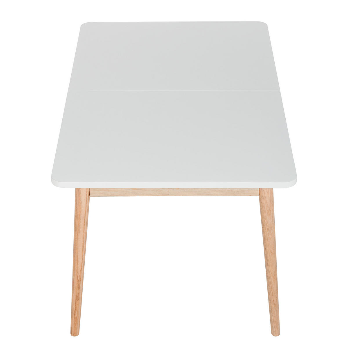 ESSTISCH mit Ausziehfunktion - Eiche teilmassiv - Weiß, Holzwerkstoff (90/140/77cm) - home24